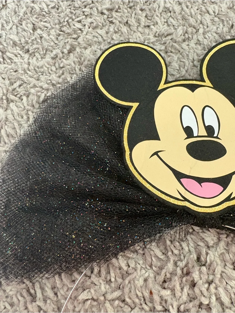 Disney Kids Black Mickey Mouse Tulle Headband